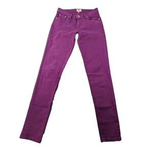 Fossil Denim Skinny Jeans Womens Purple Mid Rise Ankle Long Live Vintage Size 26